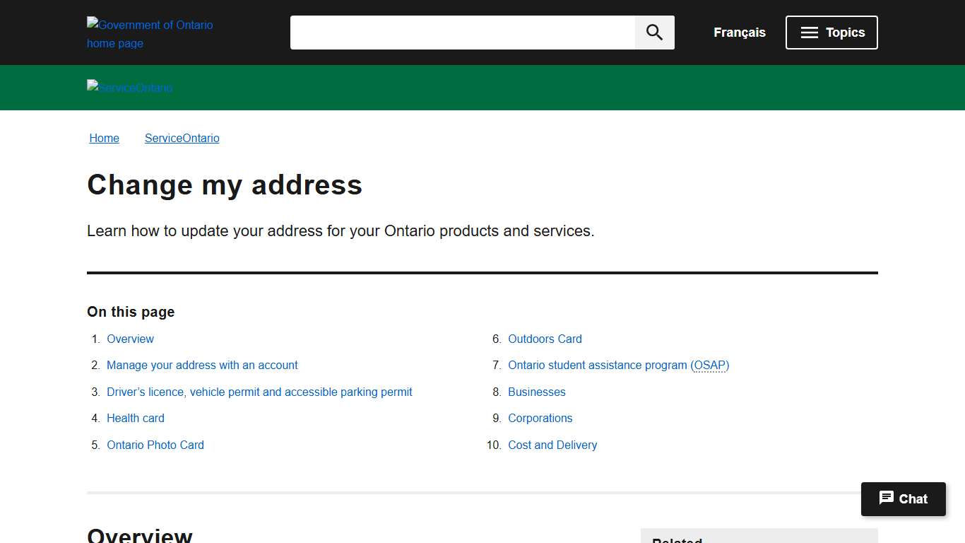Change my address ontario.ca